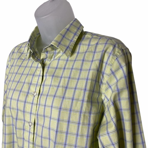 Lands End No Iron Shirt Womens Pinpoint Oxford Button Down Long Sleeve Green 16P - Picture 5 of 9